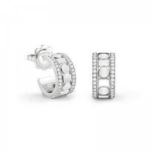 DAMIANI 18K WHITE GOLD DIAMOND BELLE EPOQUE REEL EARRINGS 0.2520. 