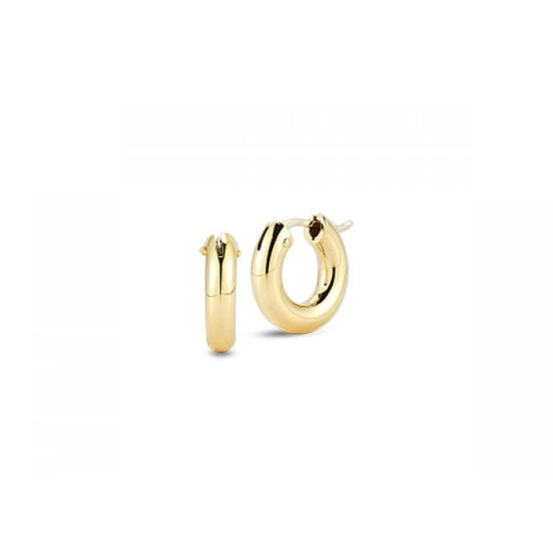 http://williambarthman.bluestar-apps.com/upload/product/Roberto Coin 18K Gold Small Round Hoop Earrings