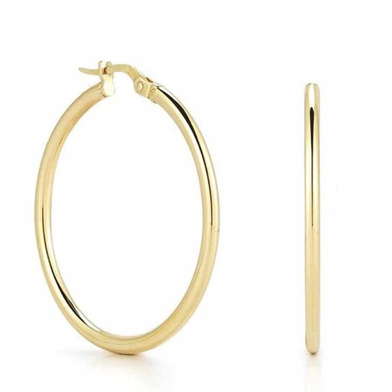 http://williambarthman.bluestar-apps.com/upload/product/Roberto Coin 18K Yellow Gold Medium Round Hoop Earrings