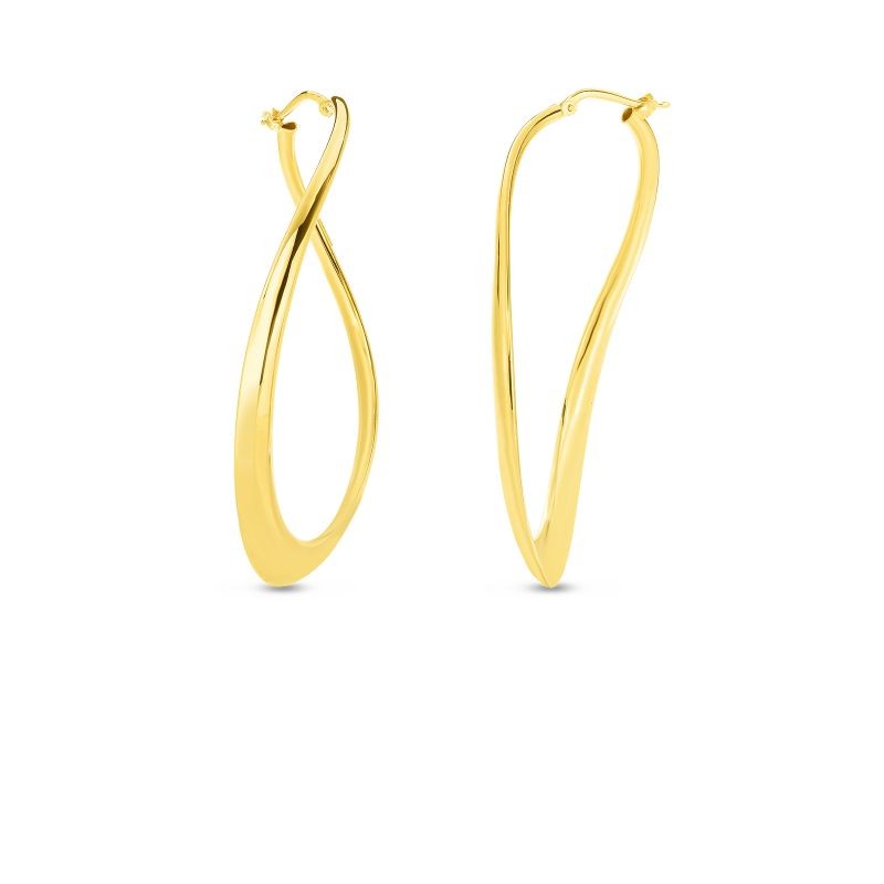 http://williambarthman.bluestar-apps.com/upload/product/Roberto Coin 18K Gold Curved Teardrop Hoop Earring