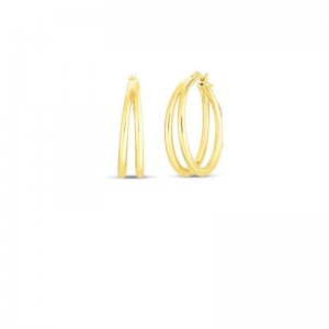 Roberto Coin 18K Y Graduated 30Mm Thin Double Hoop Earring