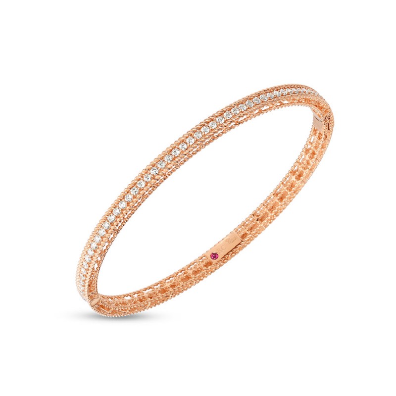 http://williambarthman.bluestar-apps.com/upload/product/ROBERTO COIN 18K ROSE GOLD DIAMOND BANGLE SYMPHONY BRAIDED COLLECTION. 