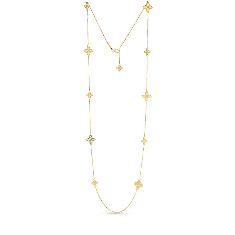 http://williambarthman.bluestar-apps.com/upload/product/18K YELLOW WHITE GOLD DIAMOND PRINCESS FLOWER NECKLACE .17CTW. 