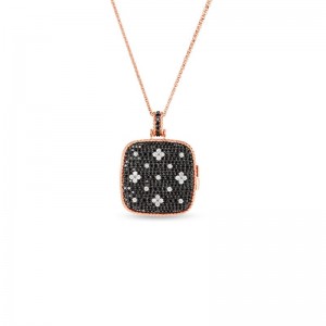 Roberto Coin 18K Blk & White Diamond Locket Pendant