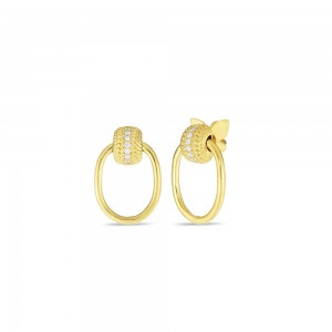 Roberto Coin  18K Yellow Gold Diamond Opera Earrings