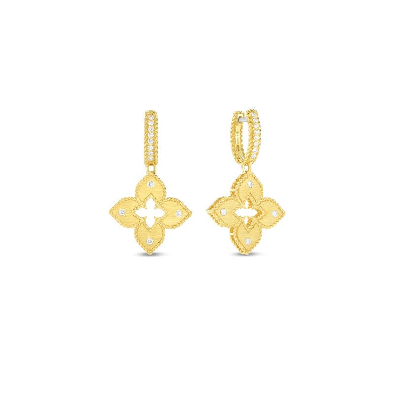 http://williambarthman.bluestar-apps.com/upload/product/18K YELLOW GOLD DIAOND PETITE VENETIAN PRINCESS DROP EARRING .23CTW. 