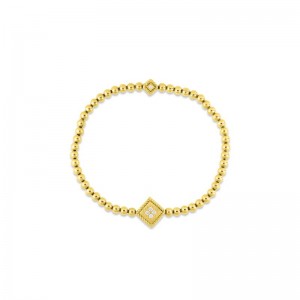 Roberto Coin  Yellow Gold Diamond Palazzo Ducale Bracelet Petite