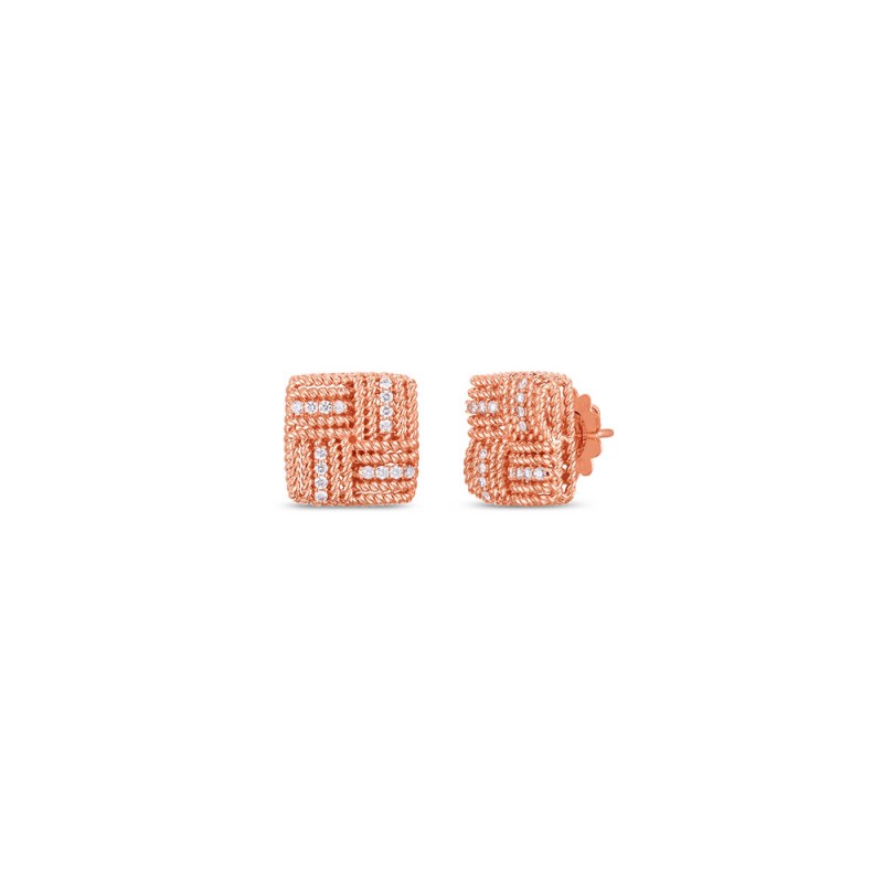 http://williambarthman.bluestar-apps.com/upload/product/Roberto Coin 18K Woven Royal Opera Square Stud Earring W. Diamond Accent