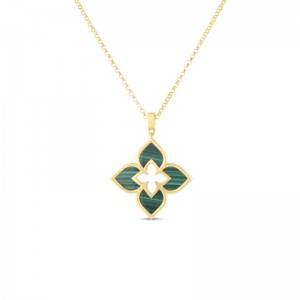 Roberto Coin Yellow Gold Princess Small Malachite 4.35 Pendant. 