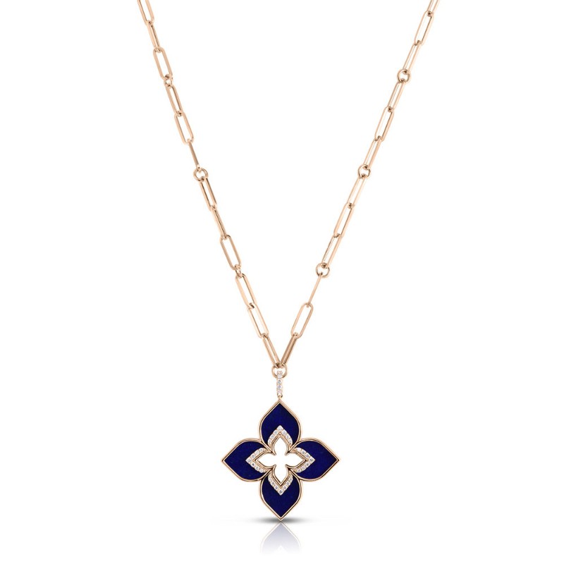 http://williambarthman.bluestar-apps.com/upload/product/ROBERTO COIN 18K ROSE GOLD VENETIAN PRINCESS LAPIS AND DIAMOND NECKLACE. BLAP-10.05, DIA-0.28