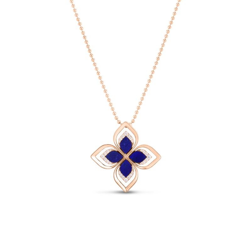 http://williambarthman.bluestar-apps.com/upload/product/ROBERTO COIN 18K ROSE GOLD VENTIAN PRINCESS LARGE LAPIS/DIAMOND PENDANT BEAD. CHAIN BLAP 3.29 DIA .29C