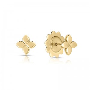 Roberto Coin Yellow Gold Love in Verona Stud Earrings. 