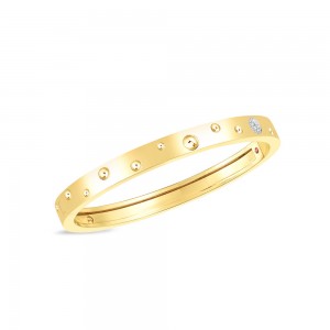 Roberto Coin 18K Gold & Dia Accent Pois Moi Luna Thin Bangle