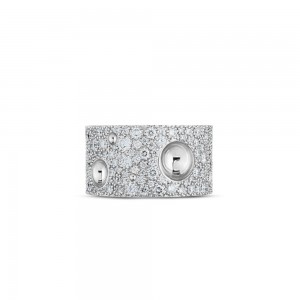 Roberto Coin 18K Gold & Pave Diamond Pois Moi Luna Wide Ring