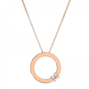 18K ROSE GOLD DIAMOND NECKLACE LOVE IN VERONA .07CTW. 