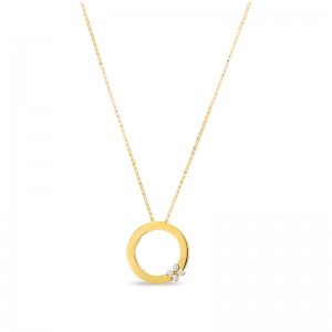 18K YELLOW GOLD DIAMOND NECKLACE LOVE IN VERONA .07CTW. 