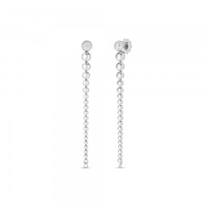 18K WHITE GOLD DIAMOND EARRINGS TASSEL 0.45. 