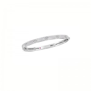 18K WHITE GOLD DIAMOND LOVE IN VERONA BANGLE 48X58 DIA-1.70CT. 