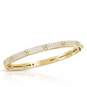 ROBERTO COIN 18K YELLOW GOLD DIAMOND LOVE IN VERONA BANGLE DIA- 1.70CT. 