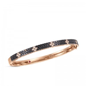 Roberto Coin Rose Gold and Black Diamond Bangle 46x56 Love in Verona 1.87ctw. 