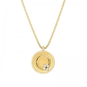 18K YELLOW GOLD DIAMOND LOVE IN VERONA NECKLACE 0.25. 