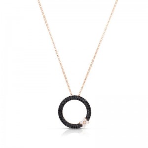 18K ROSE GOLD BLACK DIAMOND LOVE IN VERONA NECKLACE 0.72. 