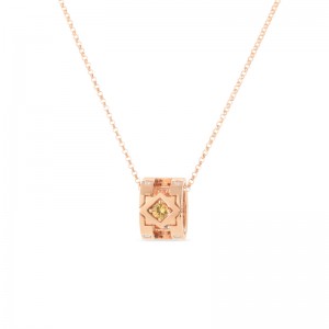 ROBERTO COIN 18K ROSE GOLD DIAMOND PINK SAPPHIRE BLUE SAPPHIRE NAVARRA NECKLACE. 0.07 PS 0.16 YSAP 0.16