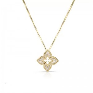 Roberto Coin 18k Yellow Gold Diamond Ventian Princess Necklace .15ctw. 