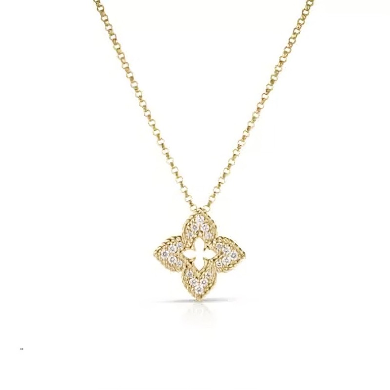 http://williambarthman.bluestar-apps.com/upload/product/Roberto Coin 18k Yellow Gold Diamond Ventian Princess Necklace .15ctw. 