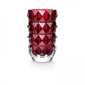 RED LOUXOR ROUND VASE. 