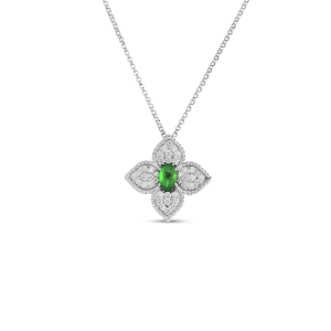 Roberto Coin 18K Diamond & Tsavorite Flower Pendant