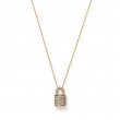 18K YELLOW GOLD DIAMOND LOCK PENDANT DIA-0.46.