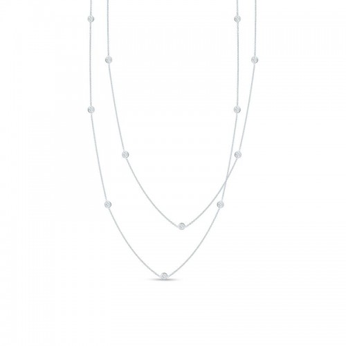 Roberto Coin Necklace with 5 Diamond Stations