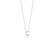 R.COIN 18K WHITE GOLD CHAIN W/ BABY DIAMOND PENDANT LOVE LETTER 