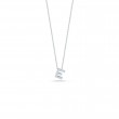 R.COIN 18K WHITE GOLD CHAIN /W BABY DIAMOND PENDANT LOVE LETTER 