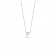 R.COIN 18K WHITE GOLD CHAIN /W BABY DIAMOND PENDANT LOVE LETTER 