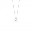 R.COIN 18K WHITE GOLD CHAIN /W BABY DIAMOND PENDANT LOVE LETTER 