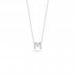 R.COIN 18K WHITE GOLD CHAIN /W BABY DIAMOND PENDANT LOVE LETTER 