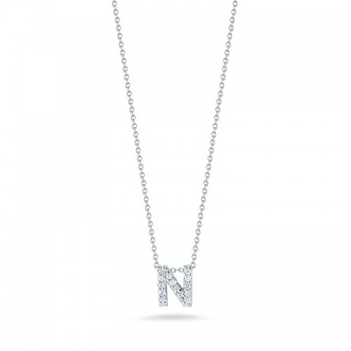 Roberto Coin Love Letter N Pendant with Diamonds