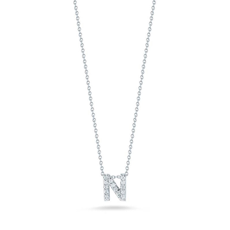 Roberto Coin Love Letter N Pendant with Diamonds