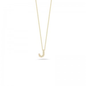 18K YELLOW GOLD DIAMOND LOVE LETTER J NECK .04CT.