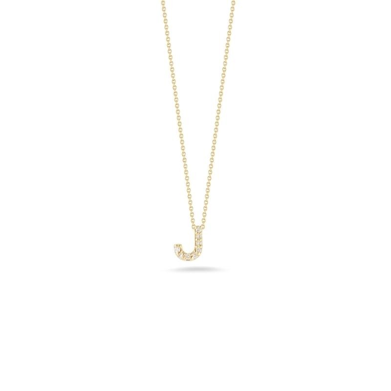 18K YELLOW GOLD DIAMOND LOVE LETTER J NECK .04CT.