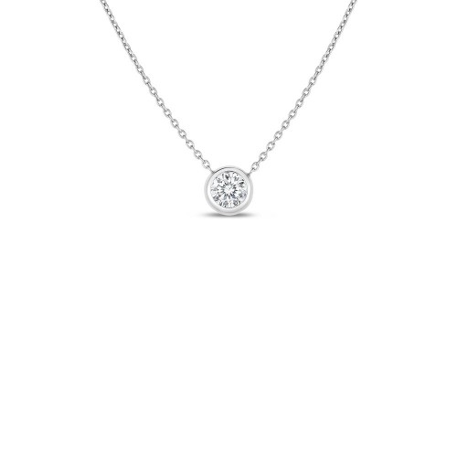 18K WHITE GOLD .19 PT DIAMOND STAT. NECKLACE.