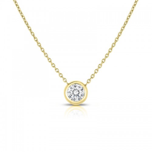 ROBERTO COIN 18K YELLOW GOLD POINT DIAMOND STATION NECKLACE .19CTW.