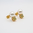 Laurenti Signature Pearl & Fancy Yellow Diamond Earrings in 14k Yellow Gold