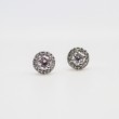 Laurenti Round Brilliant Diamond Cluster Stud Earrings in 18k White Gold