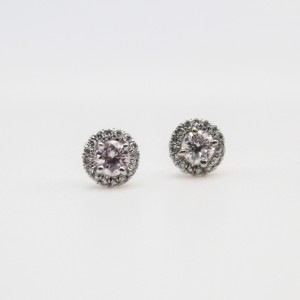 Laurenti Round Brilliant Diamond Cluster Stud Earrings in 18k White Gold