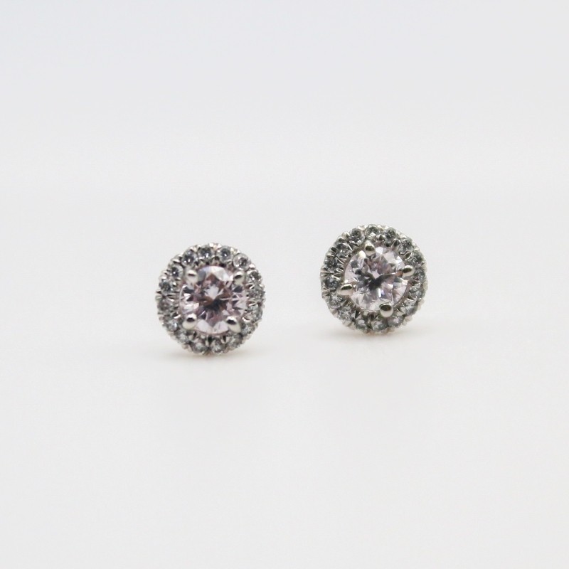 Laurenti Round Brilliant Diamond Cluster Stud Earrings in 18k White Gold