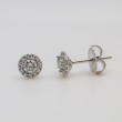 Laurenti Diamond Cluster Stud Earrings in 18k White Gold