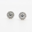 Laurenti Diamond Cluster Stud Earrings in 18k White Gold